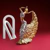 European Luxury Peacock Dancer Resin Ornament for Home and Wedding Decor