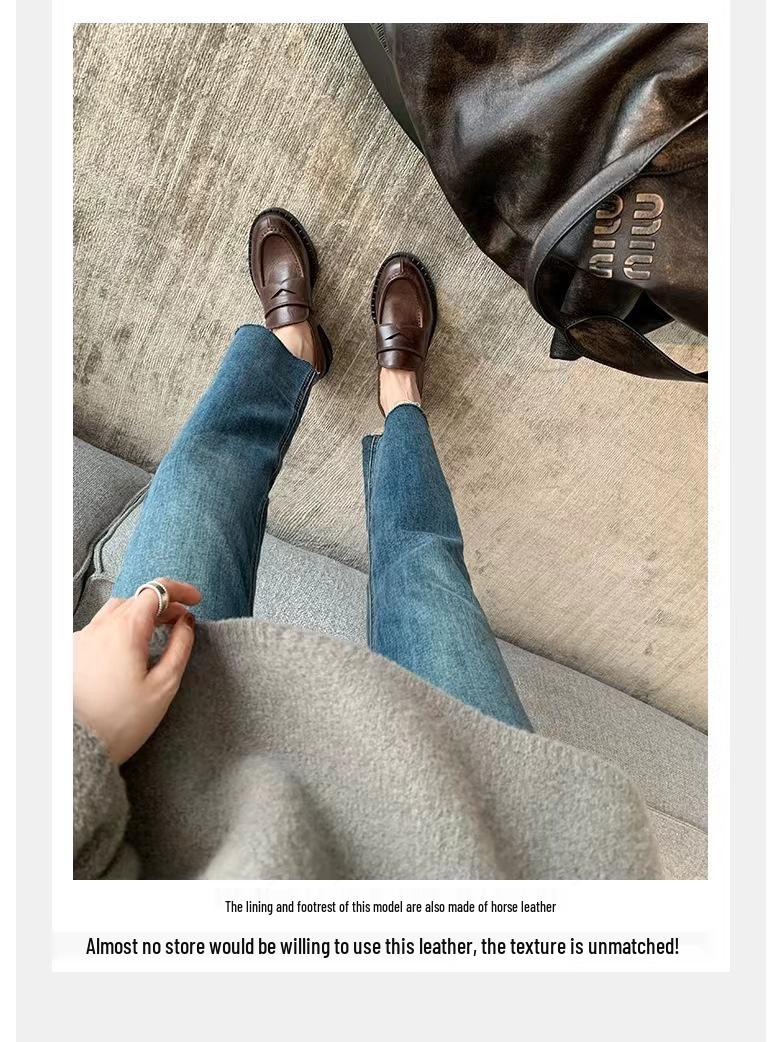 

Женские лоферы на массивном каблуке и толстой подошве из кожи 37