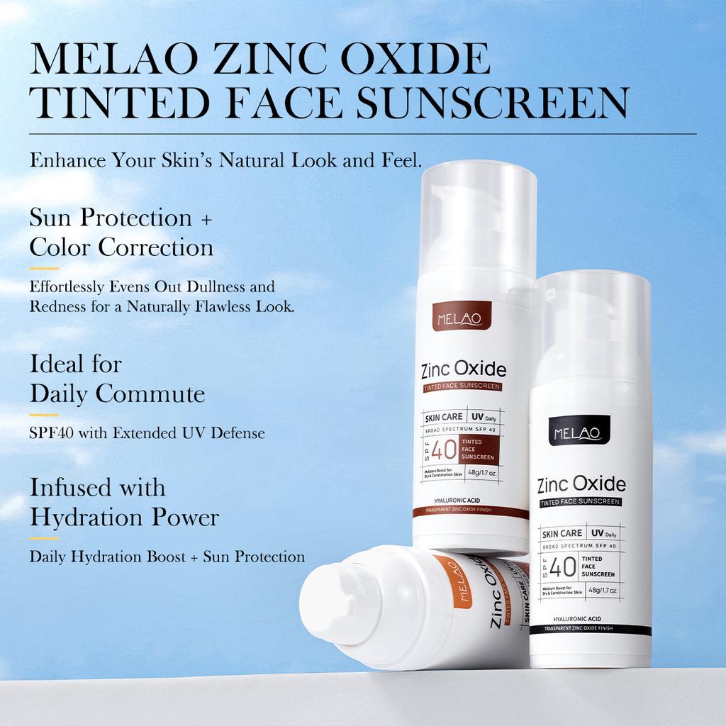 Tinted Sunscreen Moisturizer Zinc Oxide Protection Deep Hydration Natural Glow SPF30 60ml