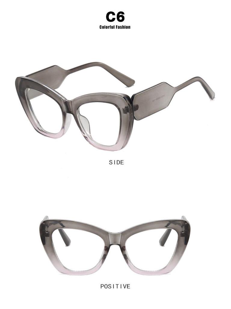 Kodon 2023 Cat-Eye Colorblock Flache Gläser Blaulichtfilter Brille - Influencer-Stil