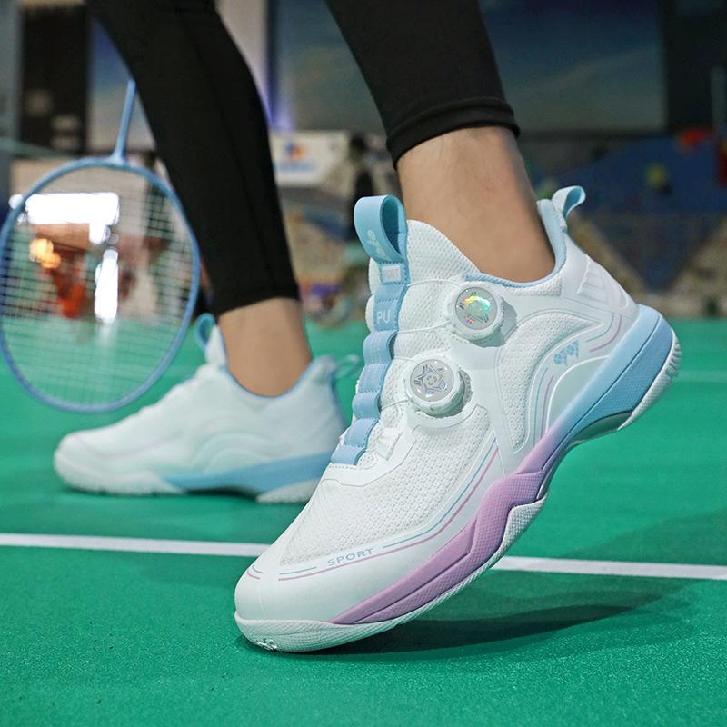 New table tennis shoes rotating buckle badminton shoes men's and women's outdoor sports running shoes tennis training shoes carbon sole