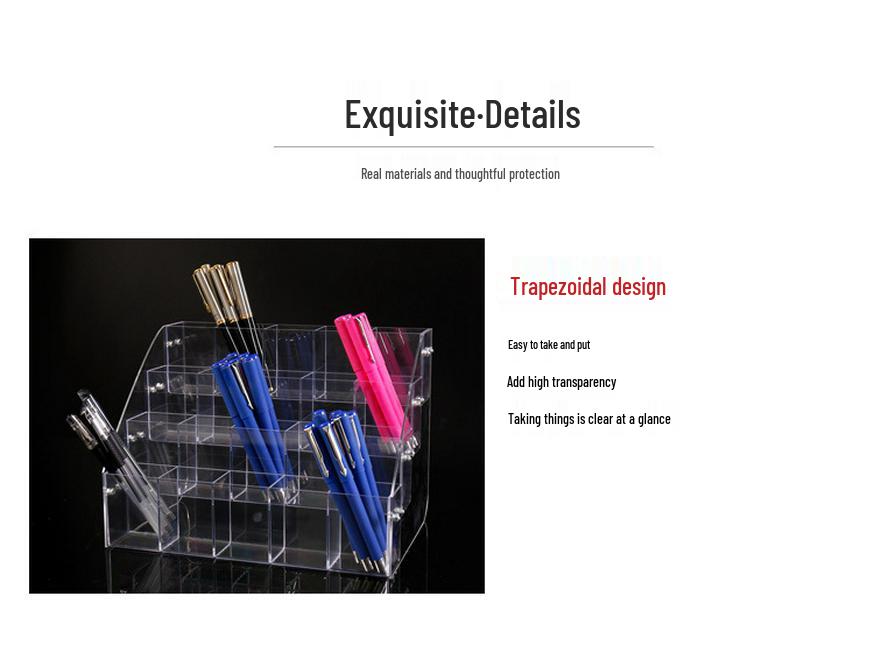 Acrylic Pen Holder Display Stand for Stationery and Pencils