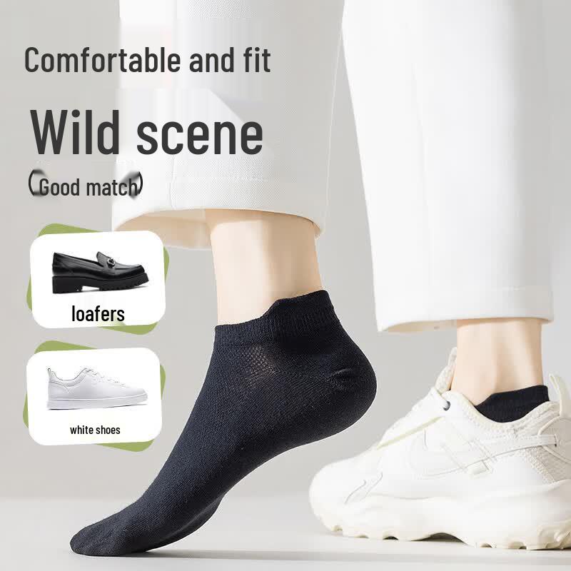 Miiow Women's 100% Cotton Breathable Mesh Boat Socks (10 Pairs)