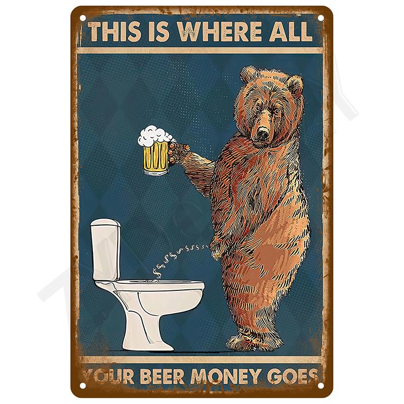 Retro Wall Art Bar Accessories Mancave Tin Sign Room Luxury Home Decor Item Decorations Metal Signs Vintage Metal Plates Post