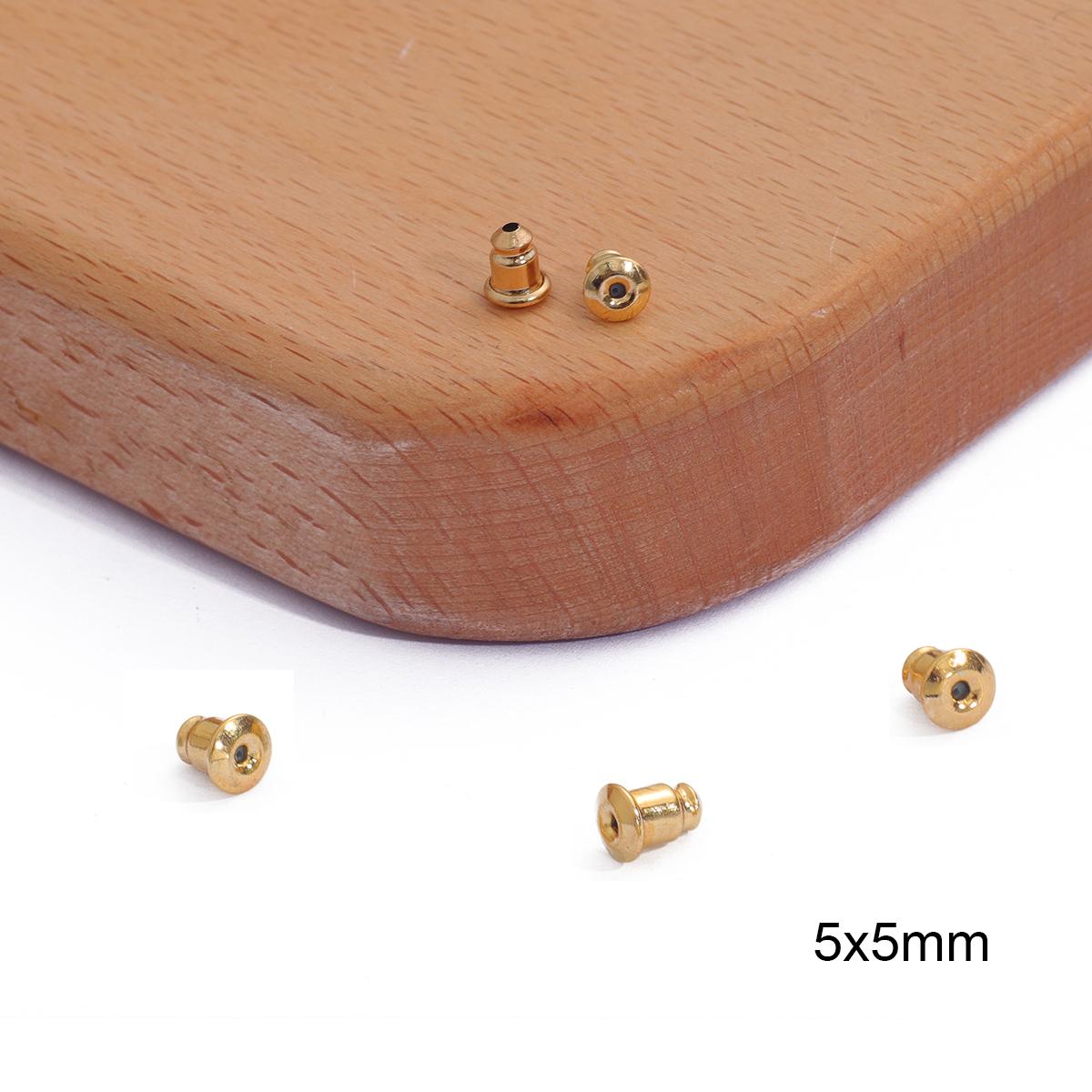 

10/50 шт. 18 К позолоченные серьги-бабочки, шпильки, стопорные завитки, ушные штифты для изготовления ювелирных изделий 5x5mm 50pcs золотой