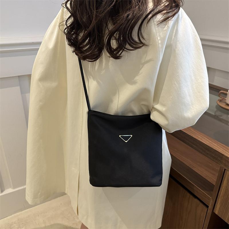 Stylish Large Capacity Solid Color Casual Nylon Shoulder Bag For Everyday Use