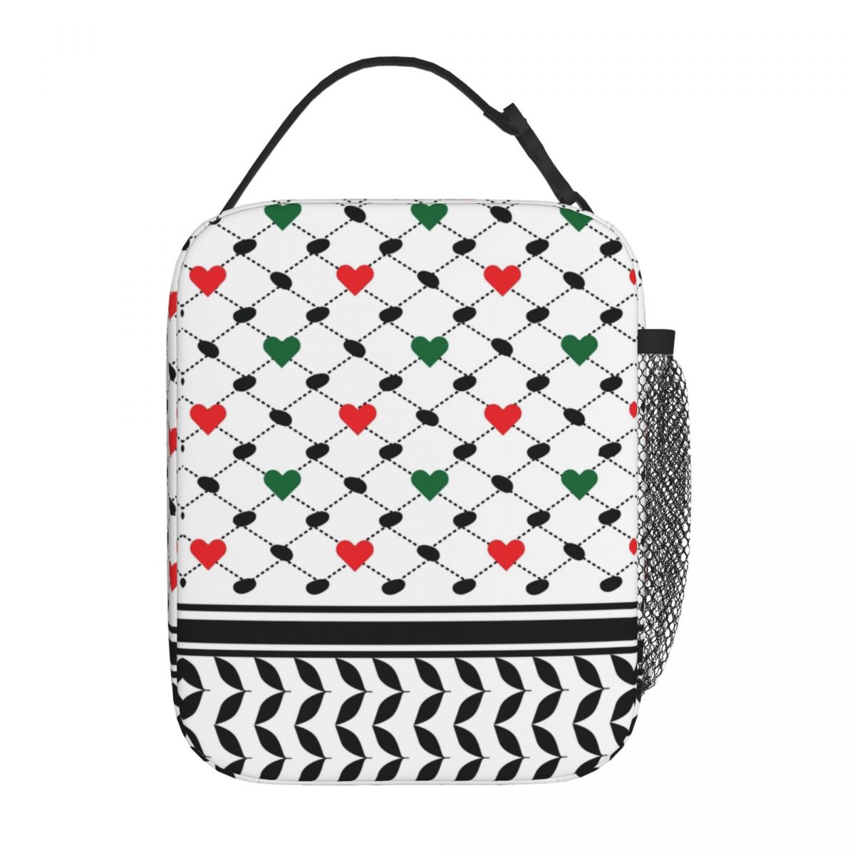 Sac à lunch Solidarité Pour la Palestine Pour Enfant Keffieh Boîte à lunch Rétro Sac isotherme de travail Sac fourre-tout thermique portable en Oxford Sacs à main One Size