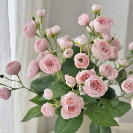 12 Head Artificial Peony Flower Bouquet Realistic Faux Silk Peony Floral Arrangement for Home Wedding Table Decoration