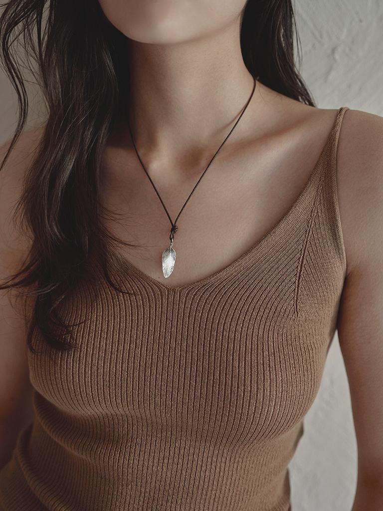 Madebyego Feather Leather Necklace