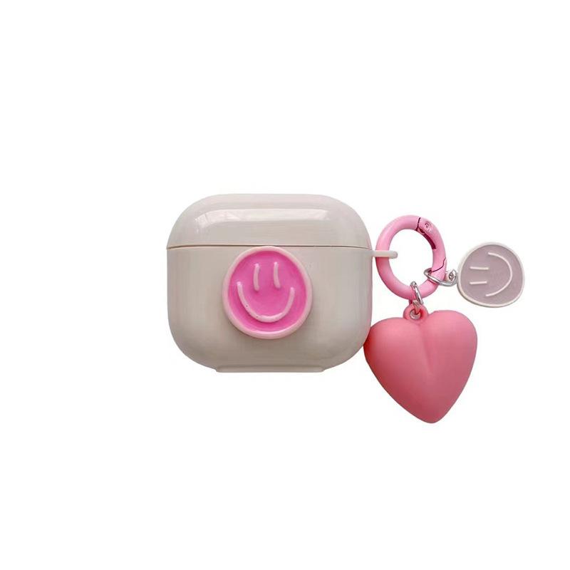 Suitable For Airpods Second Generation Girl Bluetooth Headset Cover Airpods Pro Third Generation Protective Case Smiley Face Love