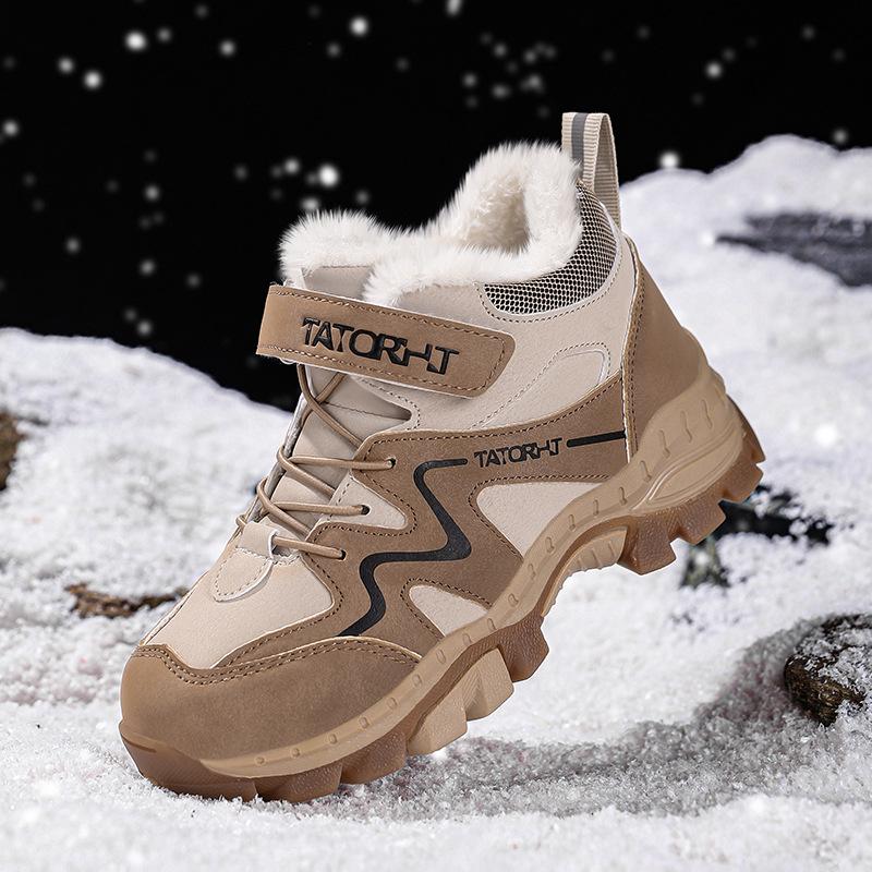 2025 Nepromokavé protiskluzové zimní kožené turistické boty pro chlapce - Teplá, odolná obuv do přírody