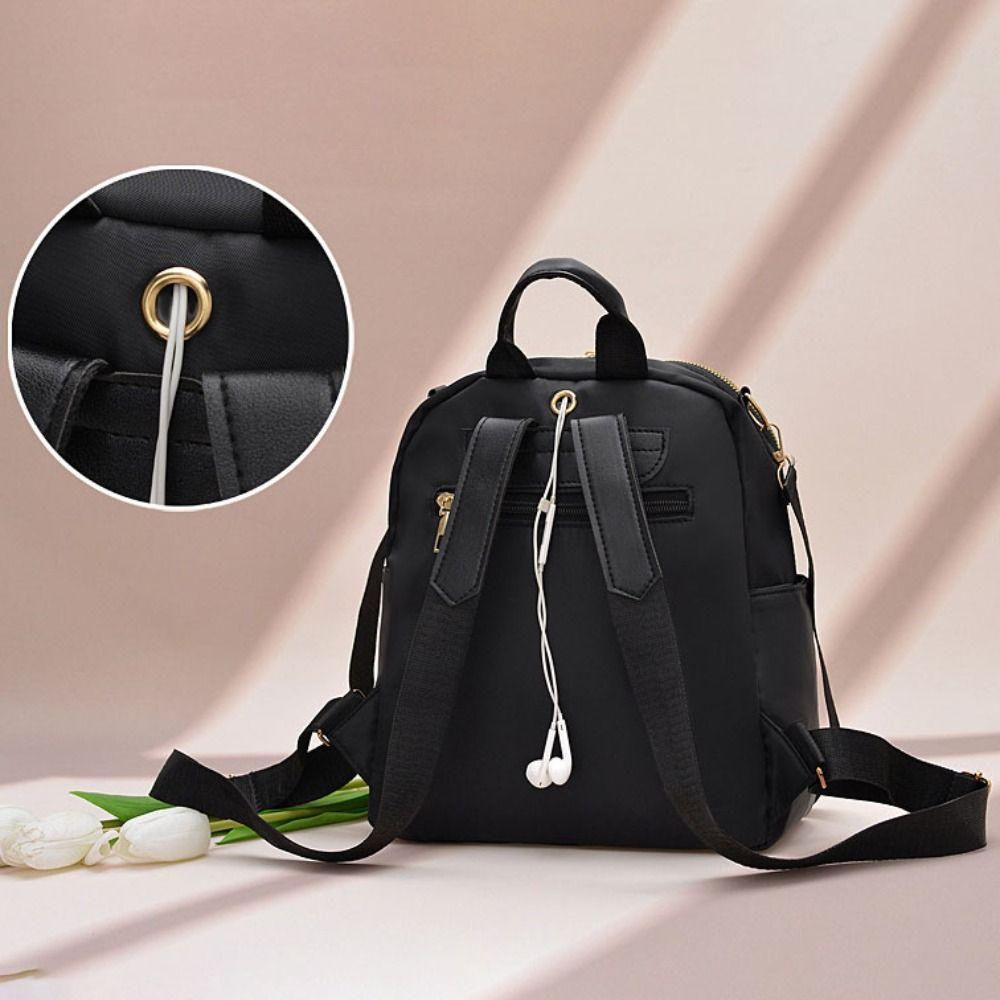 Multi-functional Solid Color Shoulder Bag Oxford Cloth Retro Backpack Simple Luxury Backpack  Lady