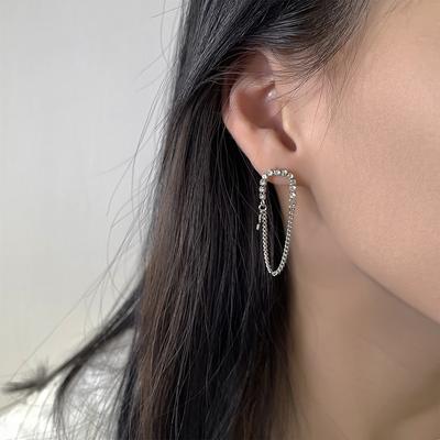 Autumn Sweet And Cool Star Earrings Tide Temperament Unique Personality Female Fringed Chain Zircon Stud Earrings Tide