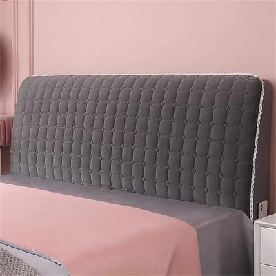 Warm Velvet Elastic Bed Headboard Cover Soft Bedroom Bedhead Dust Proof Cover Non-Slip Modern Hotel Plaid Bedhead Cover Bedside Cover