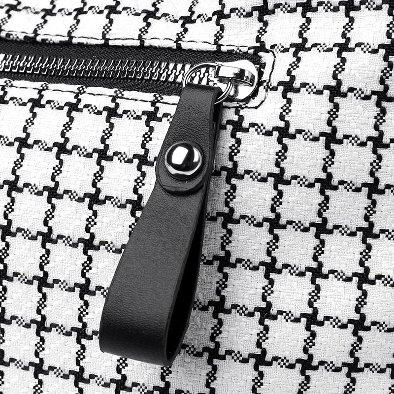 Desinvolte Женская сумка через плечо большой вместимости в модную клетку белый — фото 8