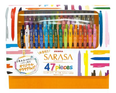 Długopis żelowy Zebra Sarasa Clip Zestaw 45 sztuk z 2 oryginalnymi Sarasa JJ15-45C-2OM