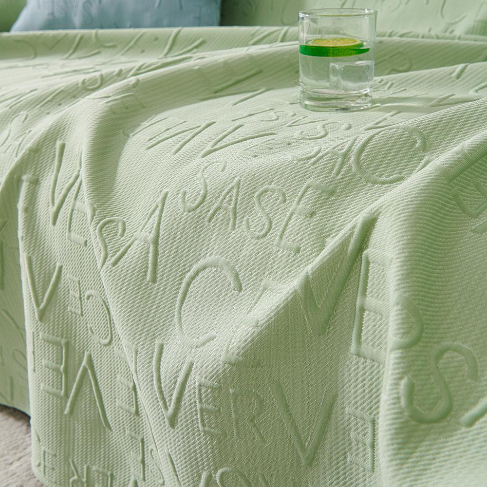 Cool Feeling Faux Leather Summer One-Piece Sofa Towel Simple Modern Sofa Cover Anti-Scratching Machine Washable