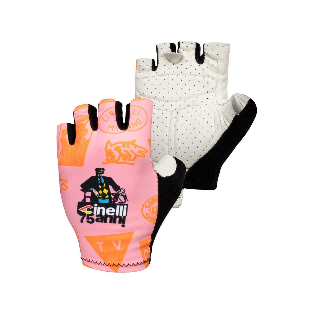 Cinelli 75th Anniversary Pink X Size S Gloves, Men's, Black,