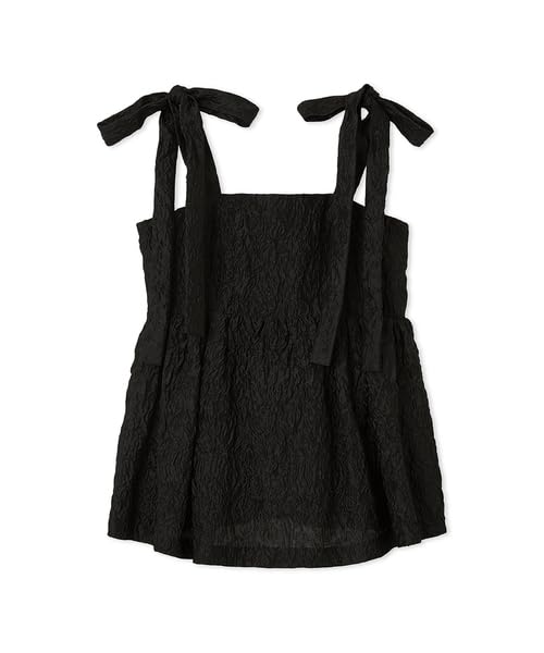 

FRAY Shoulder Ribbon Peplum Blouse Black I.D. Women s FWFB252119,