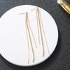 New Korean version fashion crystal earrings temperament tassel long stud earrings niche S925 silver earrings