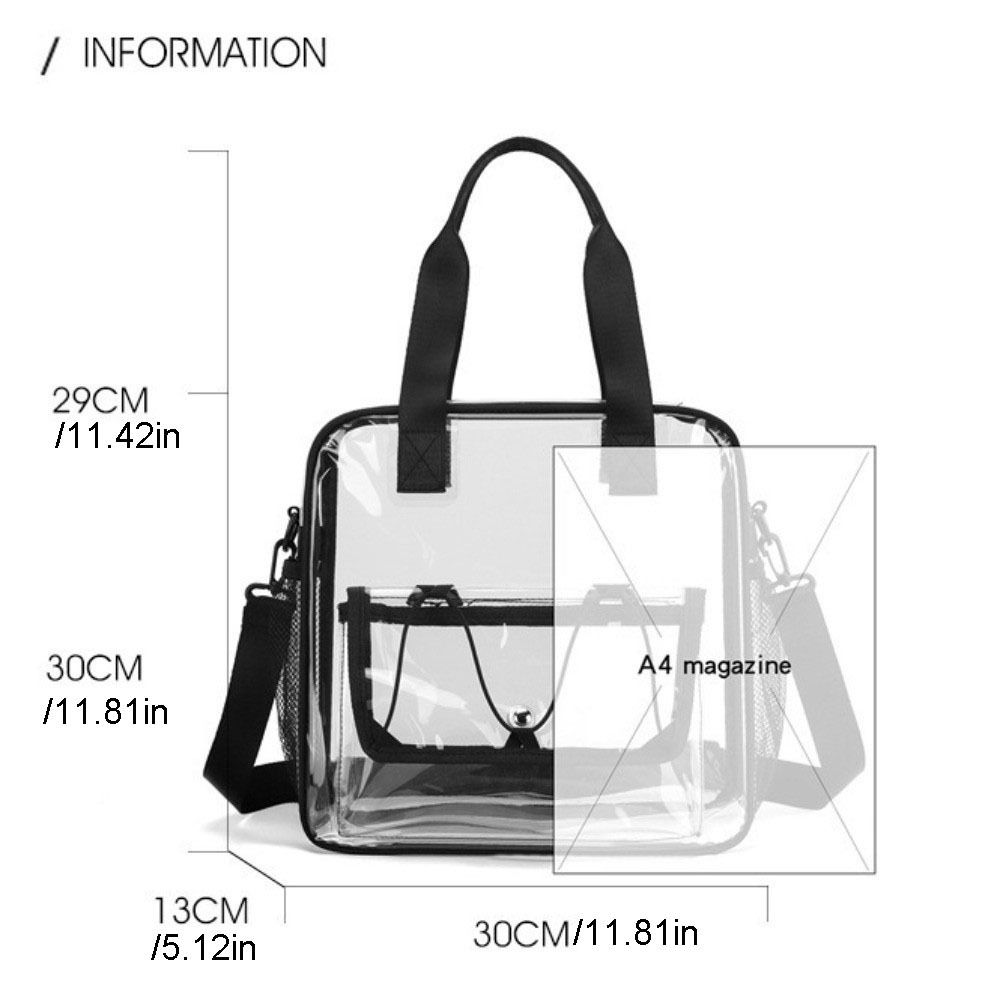 Bolsa Transparente Grande Capacidade Transversal Impermeável para Praia Natação Uso em Viagem