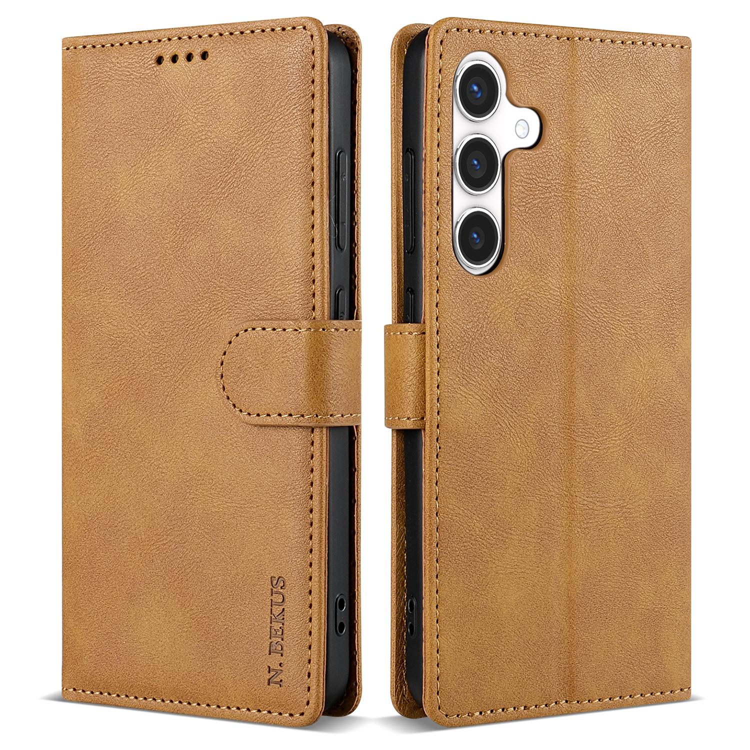 

N.BEKUS CSJ-001 Чехол-подставка для Samsung Galaxy A26 5G, кошелек из ПУ кожи, чехол для телефона Brown