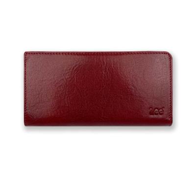 Lee Colors Premium Italian Leather Round Zipper Long Wallet [8 Available] (0520232a) (Red)
