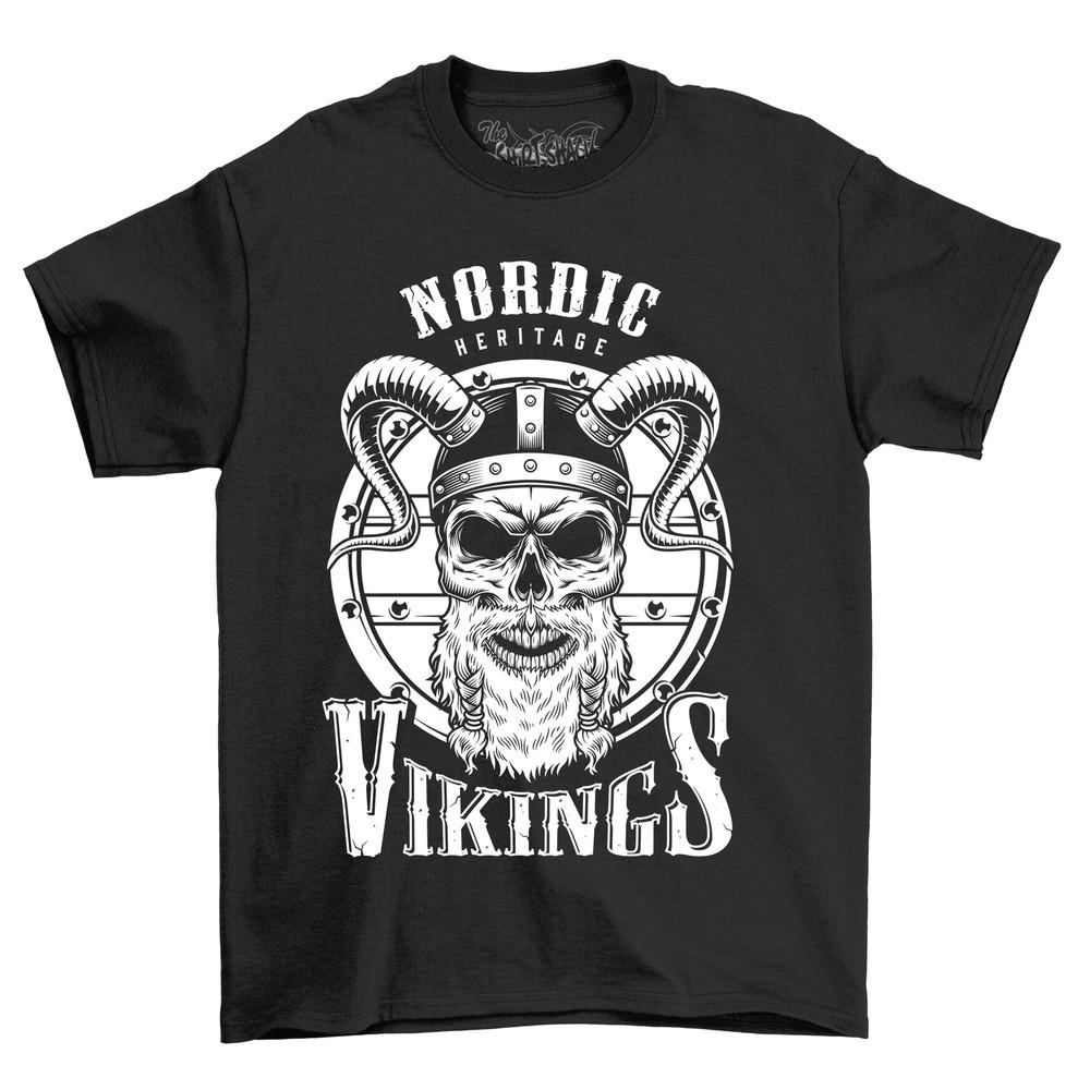 Nordic Vikings Bearded Skull Shield - Fear the Beard and Conquer! Funny Viking Sku