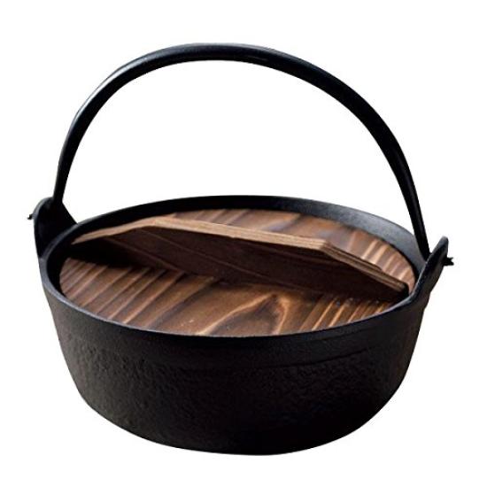 Oigen Nanbu Ironware Round Pot Suitable for Direct Flame Cooking 5-inch, F-015 чёрный
