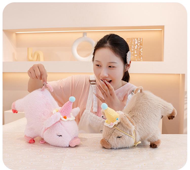 Adorable Wild Boar Plush Toy – Super Soft Pig Stuffed Animal with Birthday Hat, Perfect Gift or Wedding Toss Doll