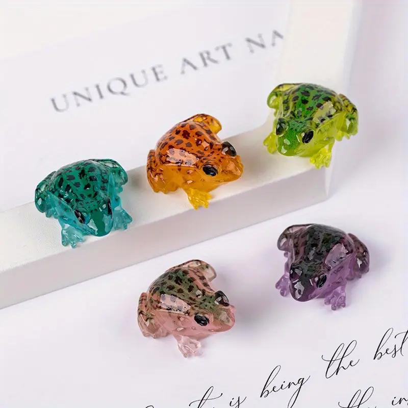 10pcs Glow-in-the-Dark Frog Charms, 3D Resin Accessories for DIY Phone Cases & Keychains, Micro Landscape Decorations