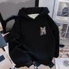 Unisex Retro Oversized Kapuzenpullover mit Katzenstickerei - Trendige Herbst-/Winterkleidung