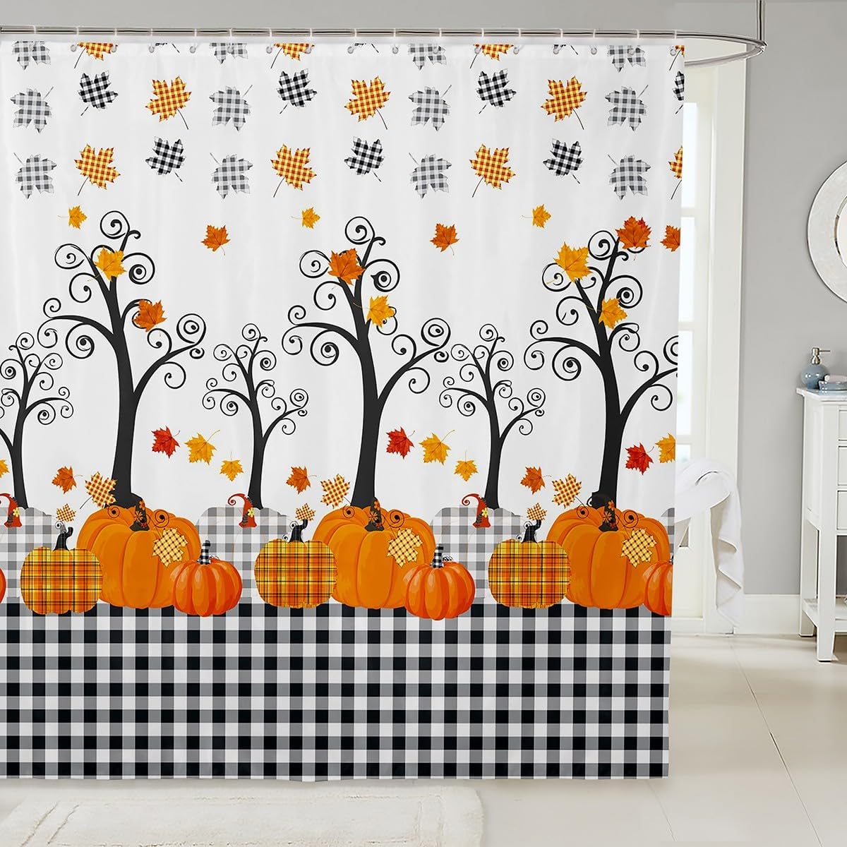

Fish Marine Life Bathroom Curtains for Kids Teens Girls,Cartoon Animal Theme,Sea Blue Waterproof Bath Curtains,with 12 Hooks 90x180CM