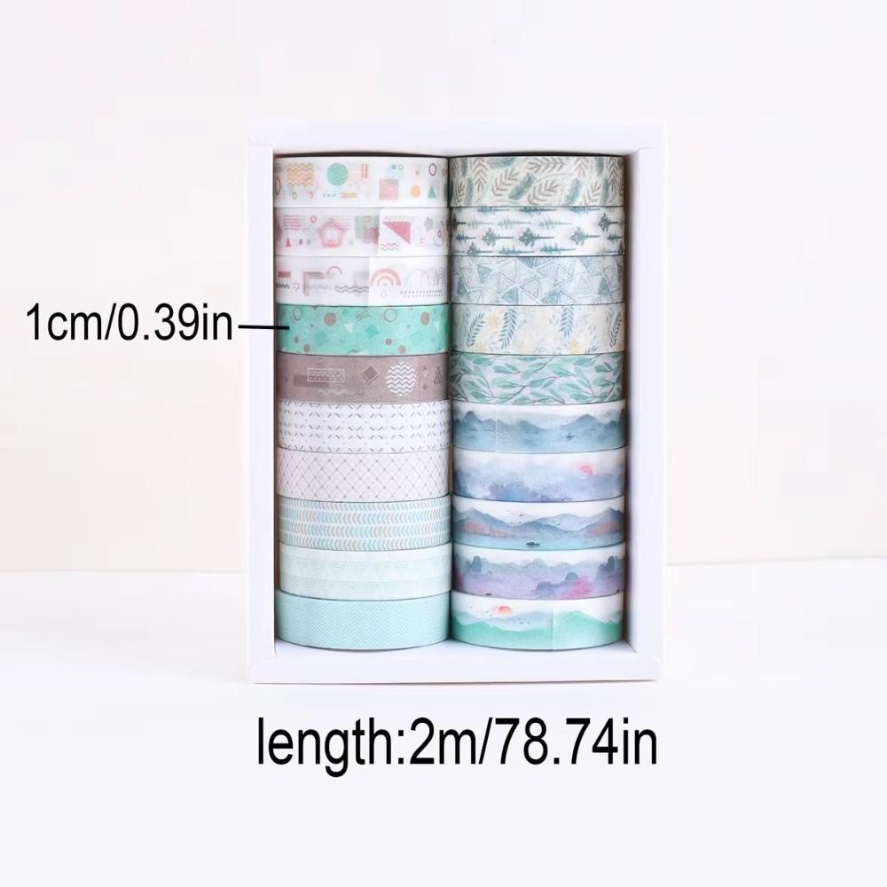 20 Rolls Washi Tape Set 10mm Wide 2m Long Decorative Tape Colorful Washi Tape for Gift Decoration