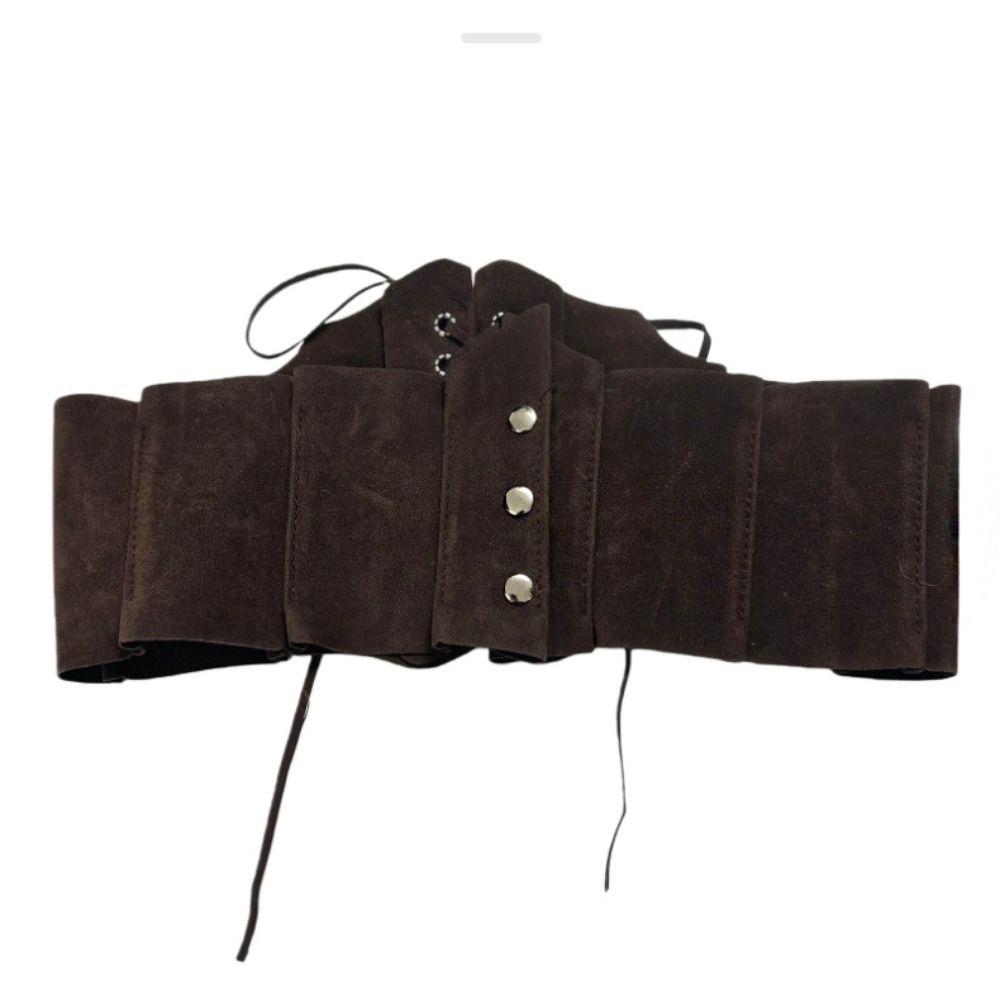 Verstellbares PU-Leder-Korsett PU-Leder Wildleder Breiter Gürtel Gothic Western Cowboy-Gürtel Mädchen