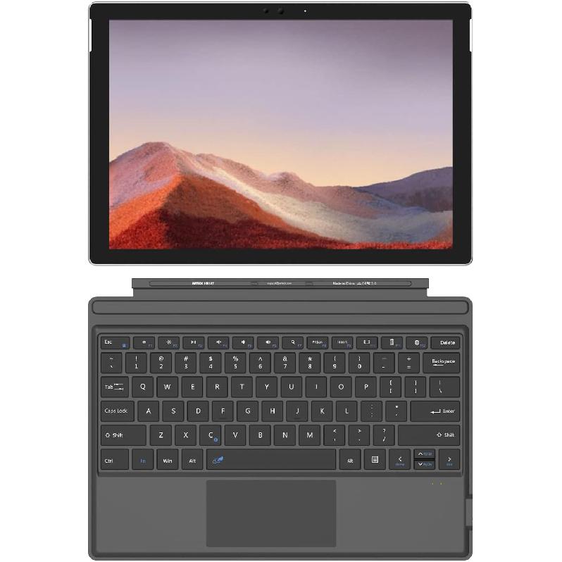 Arteck Microsoft Surface Pro Type Cover, Ultra-Slim Portable Bluetooth Wireless Keyboard with Touchpad Built-in Rechargeable Battery