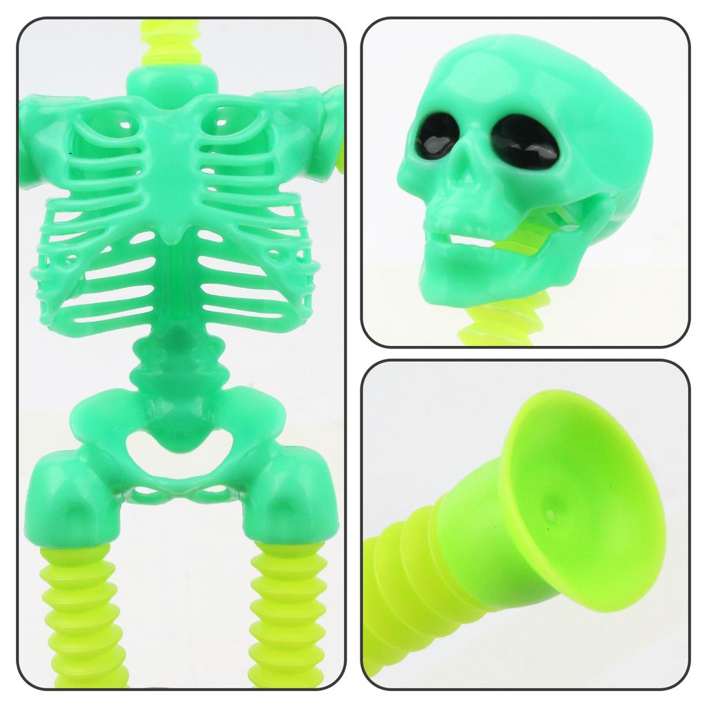 Versatile Telescopic Pull Tube Skeleton Halloween Decompression Toy Prank And Funny Skeleton Skeleton Color Random