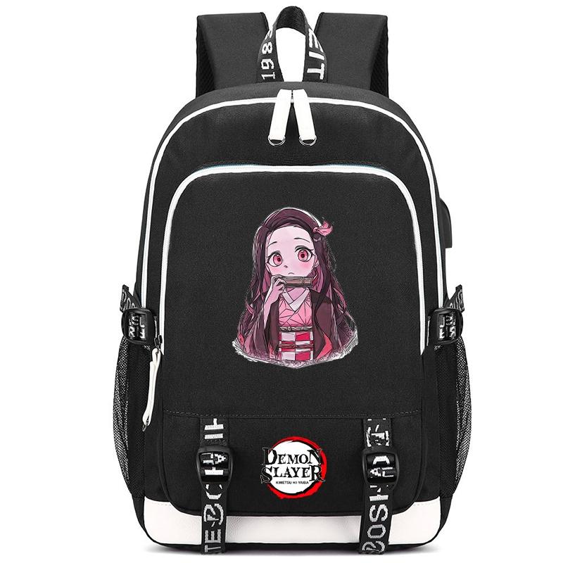 Anime Demon Slayer Canvas Backpack Printed Backpack for Girl Boy Gift Back To School Bookbag Men Women Travel Bag Mochila