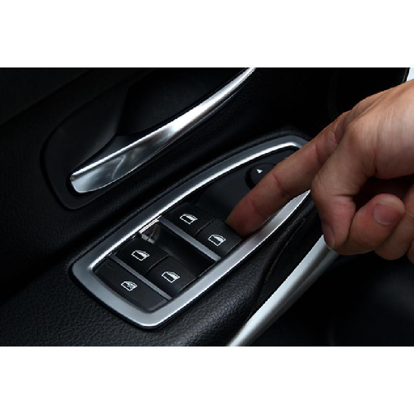 For BMW 3 4 Series GT 2013- ABS Silver Window Lift Panel Switch Cover Trim