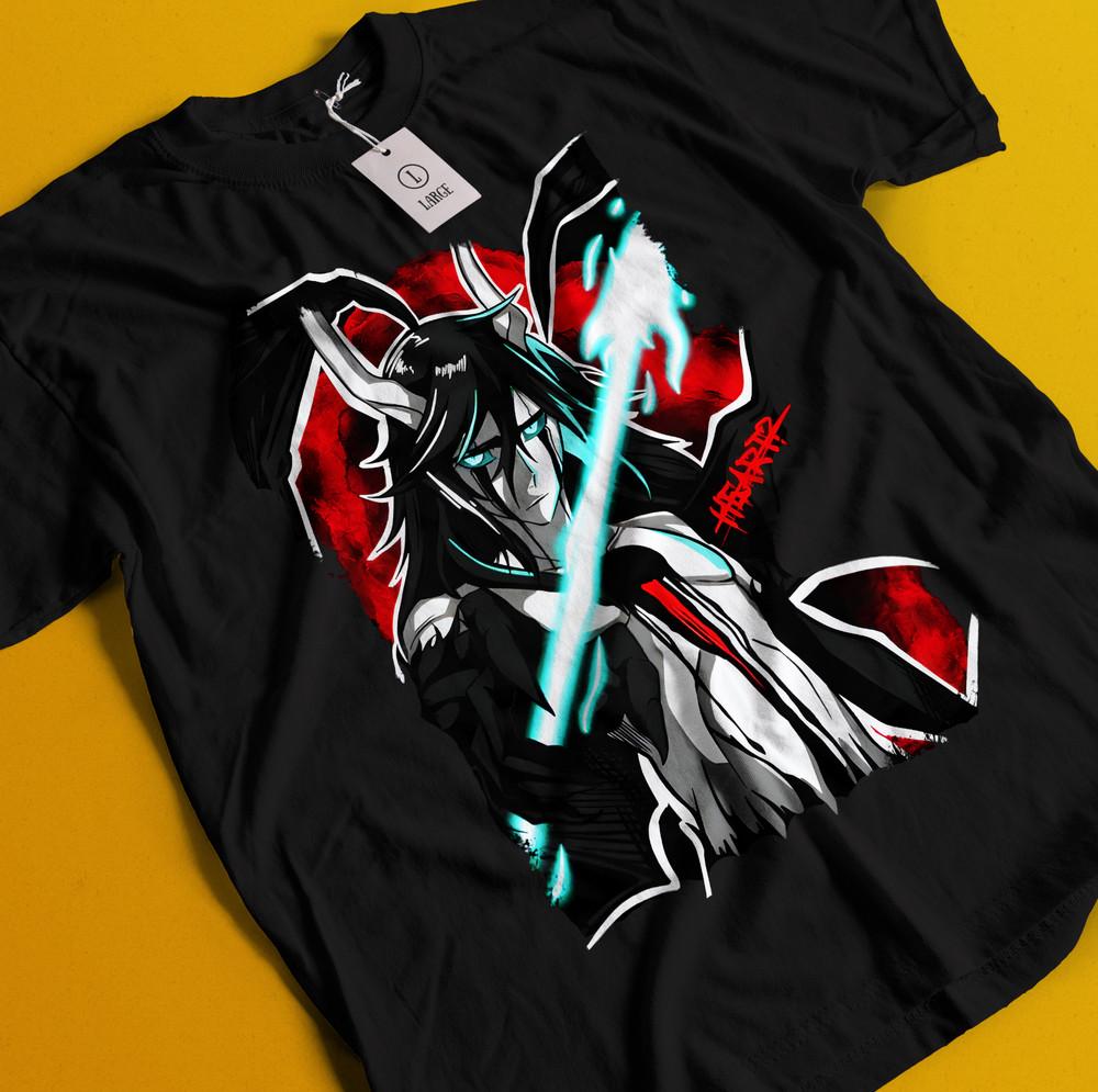 

Улькиорра Футболка Bleach Аниме Футболка Эспада Номер 4 Футболка Ичиго Банкай Футболка Айзен 3XL