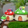 4 Rozmiary Dom Grzybowy Żywica Ozdoba Rękodzieło Ogrodu Wróżek Miniaturowy Mikro Gnom Terrarium Dom Śródziemnomorski Zamek 4 Kolory