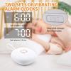 Led Display Vibrating Alarm Clock Digital Bedroom Bedsides Clock for Student