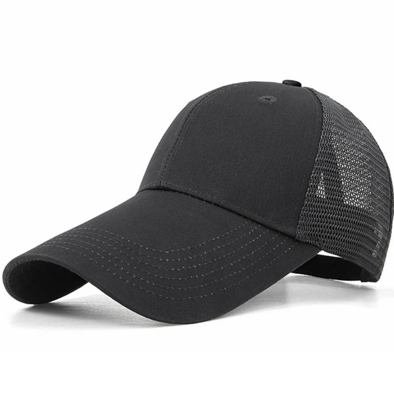 55-60cm 60-65cm High Quality Cotton Mesh Trucker Cap 11cm Long Brim Sun Caps Big Head Oversize Baseball Hats