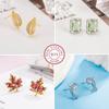 925 Silver New Woman Fashion Jewelry High Quality Blue Pink White Purple Crystal Zircon Earrings