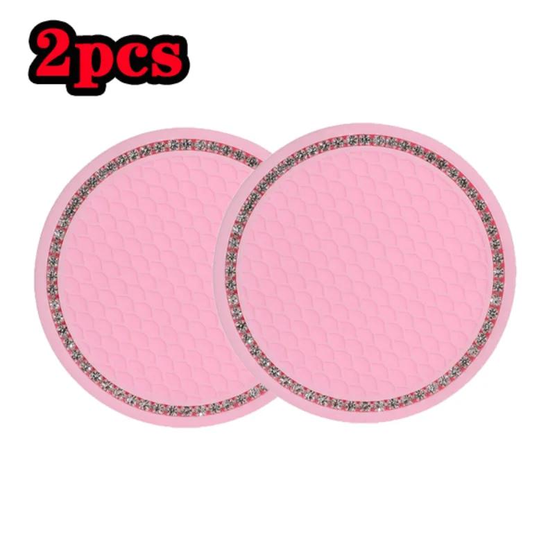 2pcs Car Coaster Water Cup Bottle Holder Anti-slip Pad Mat Silica Gel Waterproof For Interior Decoration Car Styling Accessories