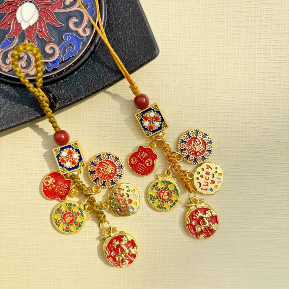 Jewelry Chinese Style Keychain Phone Lanyard Car Keyring Vintage Pendant Key Chains Gift