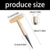 Hand Dibber Stainless Steel Sow Dibbler with Wood Handle Garden Hole Punch Dibbler Tool for Planting Seeds