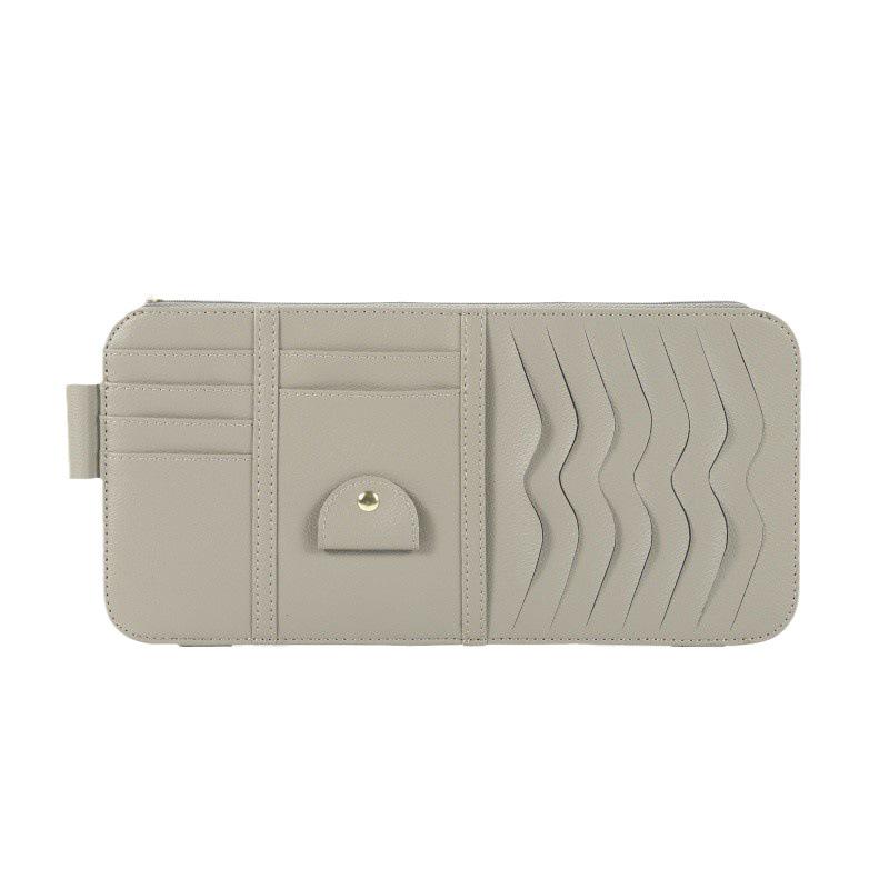 

Leather Multifunctional Car Sun Visor Organizer: CD Holder, Document & Card Pocket 33*16 cm вино красного