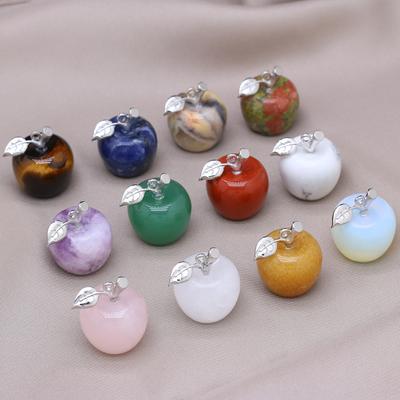 1Pc, Apple Pendant Natural Gemstone Christmas Gift for Her Love Present, 30mm