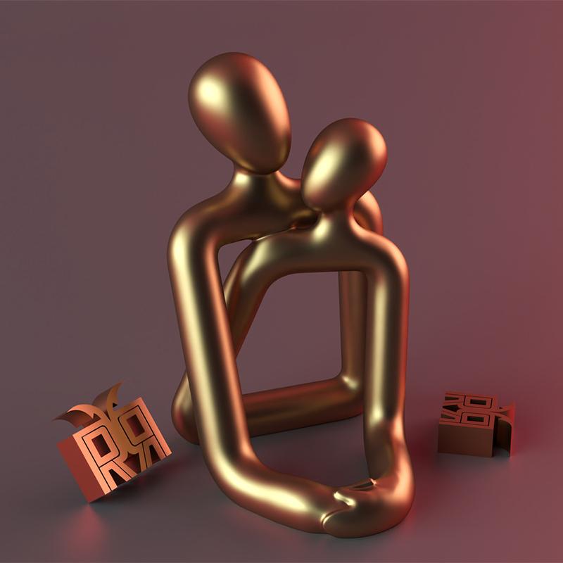 Abstract Figure Statue Love Statue Home Decor Embrace Sculpture Modern Abstract Character Couple Living Room Desktop Creative